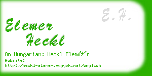 elemer heckl business card